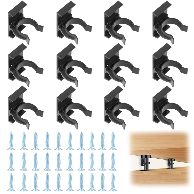 Flintronic Kitchen Kickboard Clips 12PC Set - Wide & Thin, 30 Screws