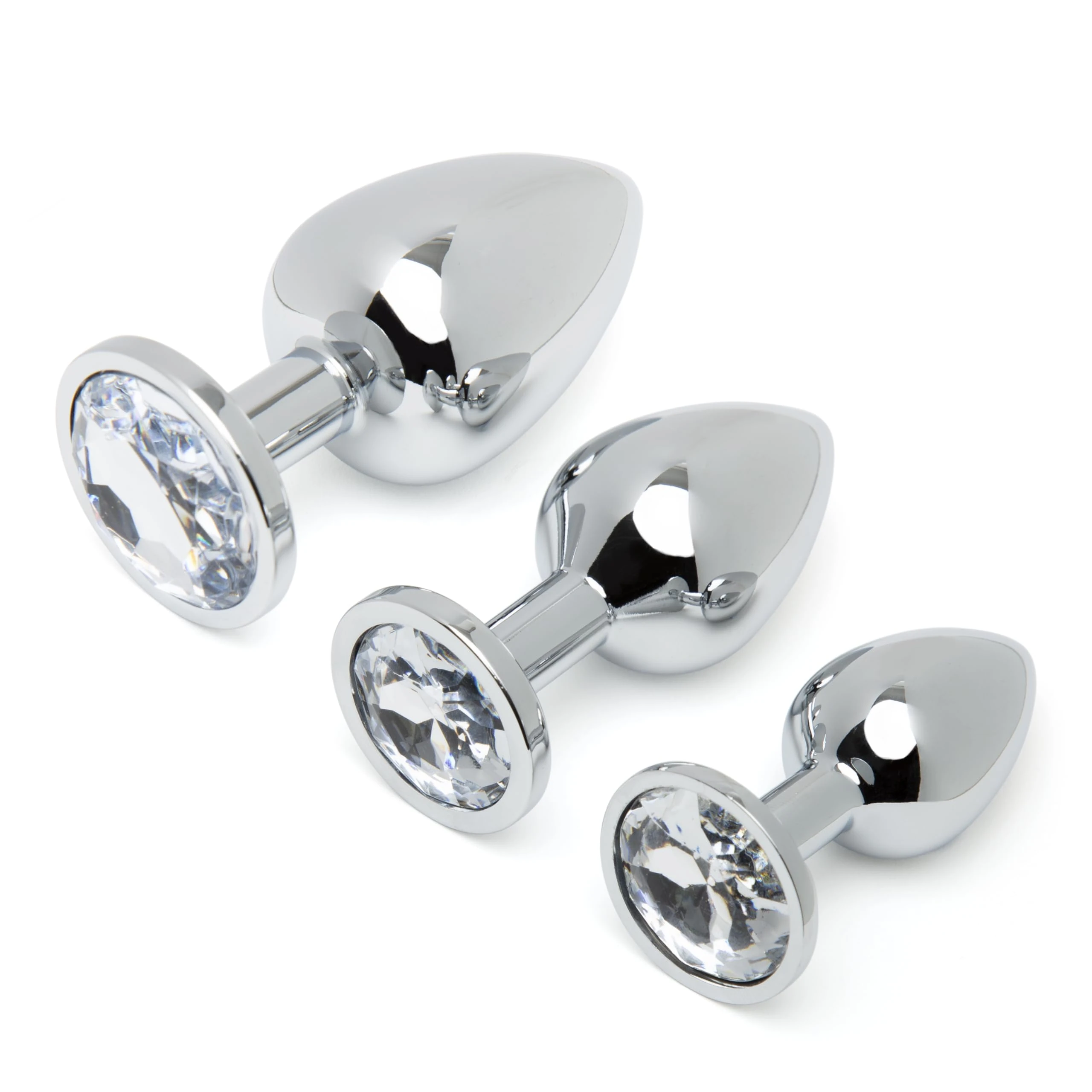 Lovehoney Metal Butt Plug Kit | Jewelled 3 Piece Anal Training Set | Butt Plugs for Men, Women & Couples | Weighted Anal Sex Toys for Beginners Small, Medium & Large | Prostate Massager Adult Toy