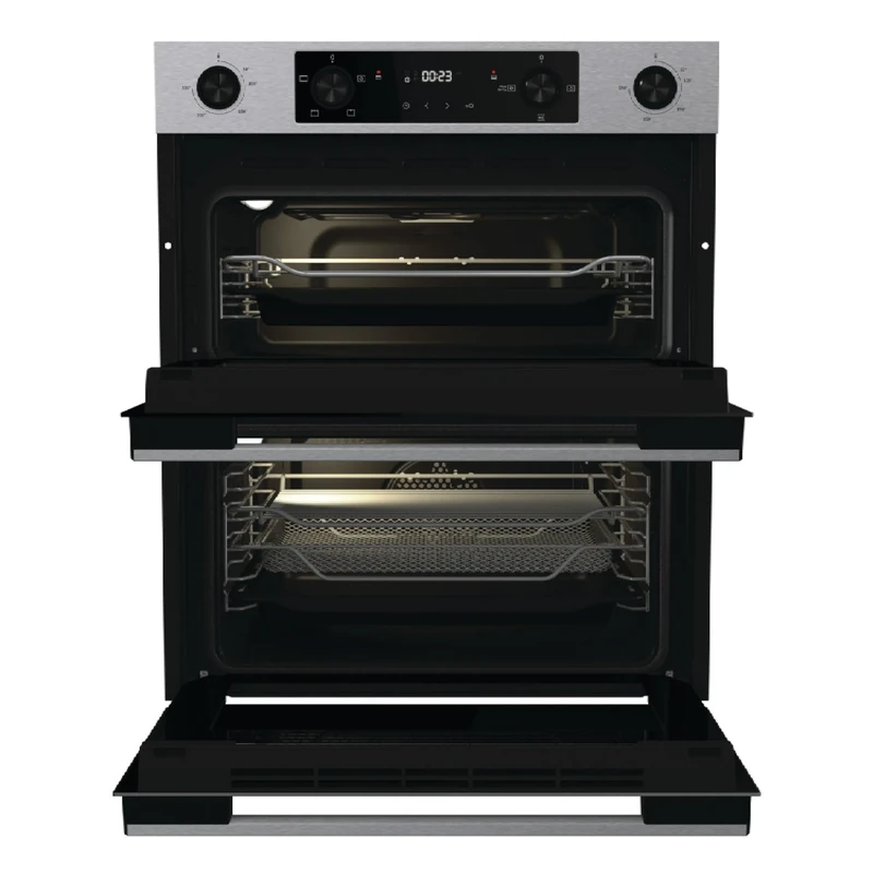 Hisense Built-in Electric Double Oven, 72.3 x 59.5 x 57.5 cm, Stainless Steel, LED Display, Touch and Rotary Controls, A/A Energy Rating