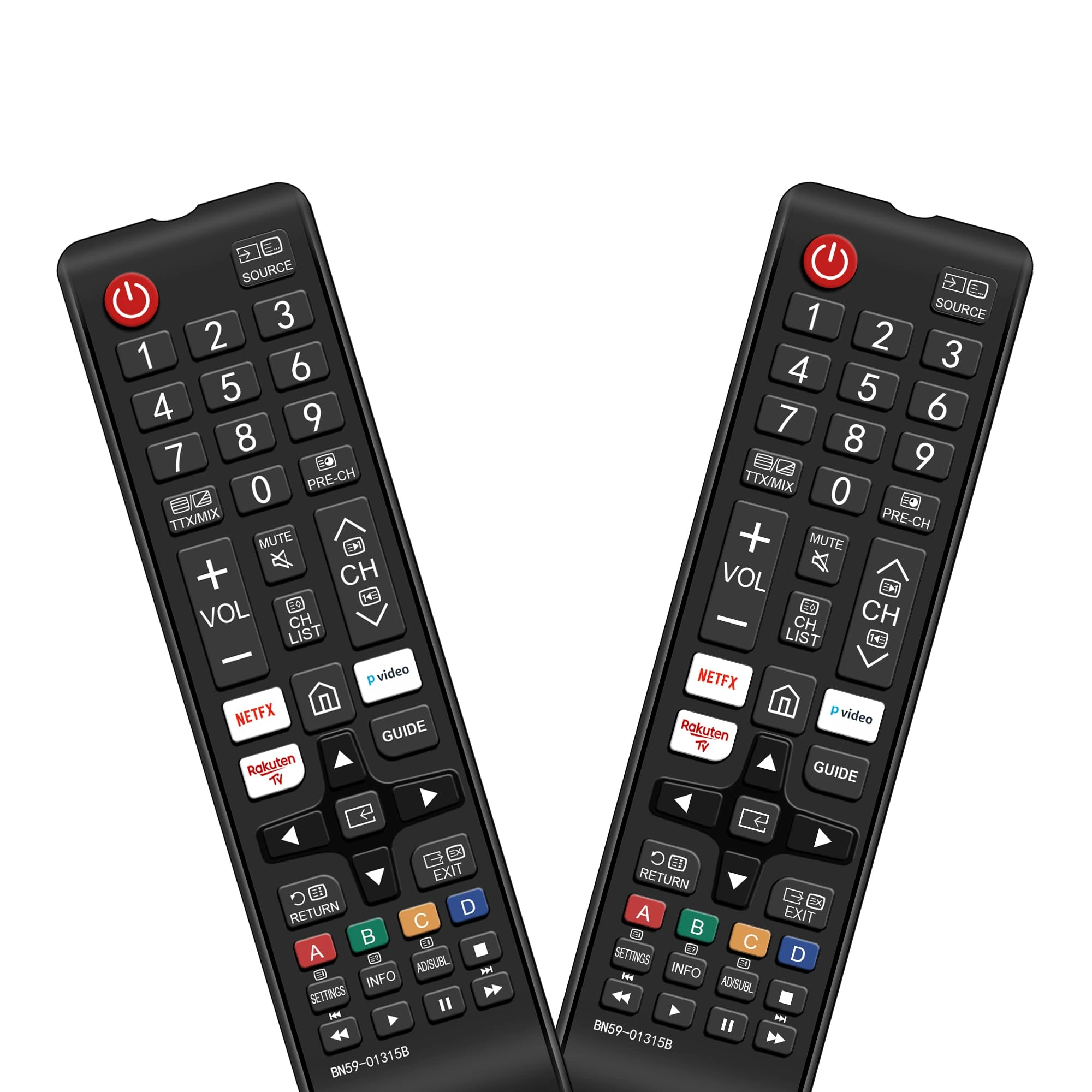 2 PackSamsung Remote Controls for Smart TV Universal TV Remote Replacement BN59-01315B for All Samsung Frame Curved Solar Crystal UHD LED HDTV Neo QLED 3D 4K 8K Smart TV 2025-2017 Models