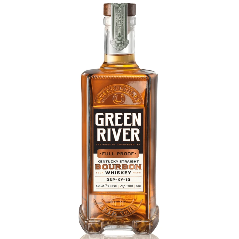 Green River Distillery Full Proof Kentucky Straight Bourbon Whiskey 75cl, 58.7% ABV – Barrel Strength, Mash Bill, Small-Batch Blend of 5–7 Year Barrels – Sip Neat, Over Ice or Classic Cocktails