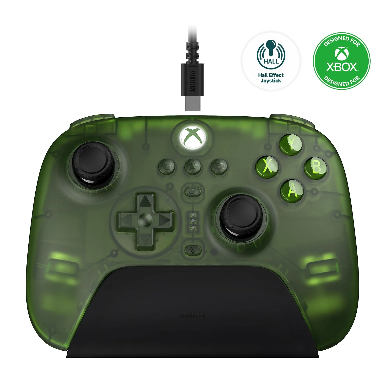8Bitdo Ultimate 3-Mode Controller, Hall Effect Joysticks, Pro Back Buttons, Wired Only for Xbox Series X|S & Xbox One, Compatibility with Apple, Windows & Android, Officially Licensed (Jade)