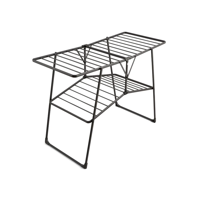 Swan Stealth Easy-Close Collapsible Outdoor & Indoor Clothes Airer with 25m of Drying space, 20kg Weight Capacity, Anti-Slip Coating, Easy Storage and Anti-Slip Feet, Black