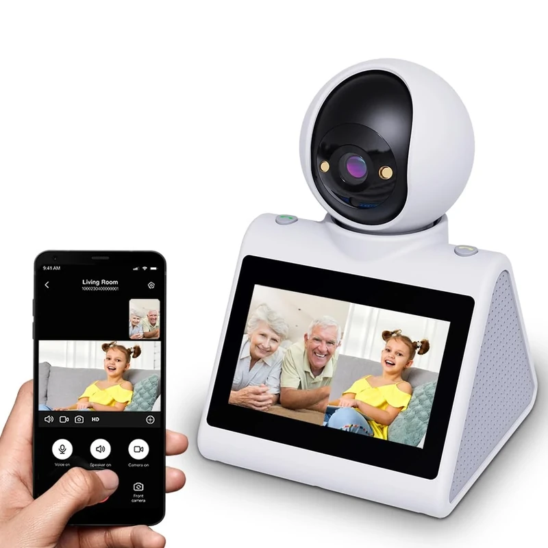 SIYZHOP Two Way Video Camera with 4.3inch Big Screen,2K Indoor Pet Dog Camera with App,Nanny Cam,Baby Monitor,Monitor for Baby/Elder/Nanny/Dog/pet