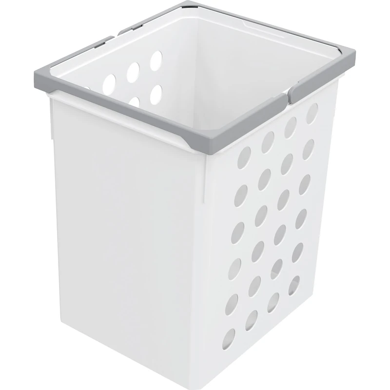 Vauth Sagel Laundry Basket 21 L Wash - Practical Laundry Basket Narrow with Optimal Air Circulation, Plastic Laundry Basket, 39 Litres, White
