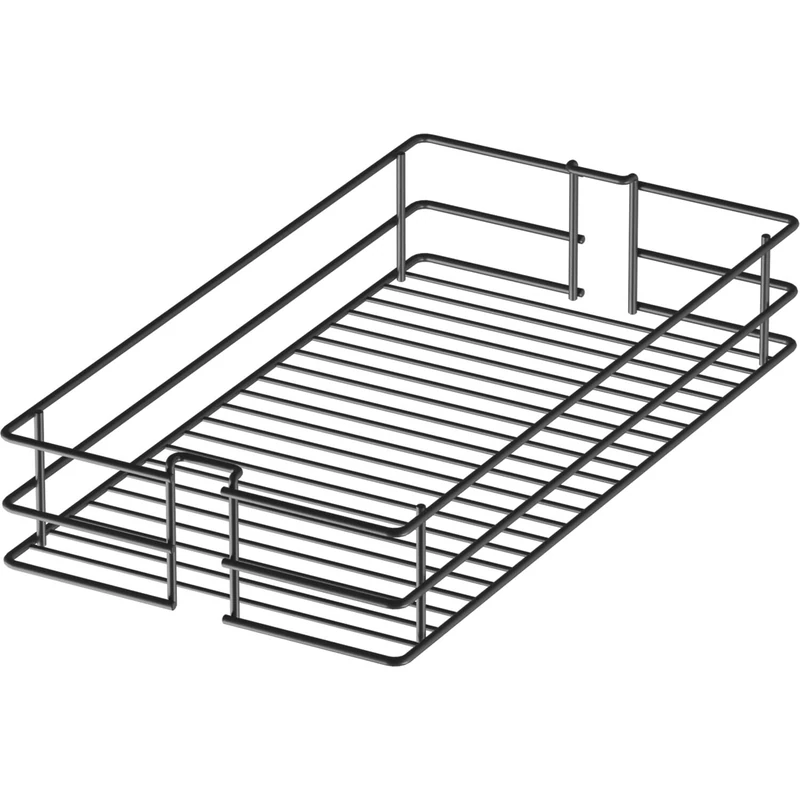 Vauth-Sagel VS Tall Wire Basket Larders for Kitchen Base cabinets with KB 300 mm - Basket Made of fine mesh Wire mesh, Steel Lava - Set of 3