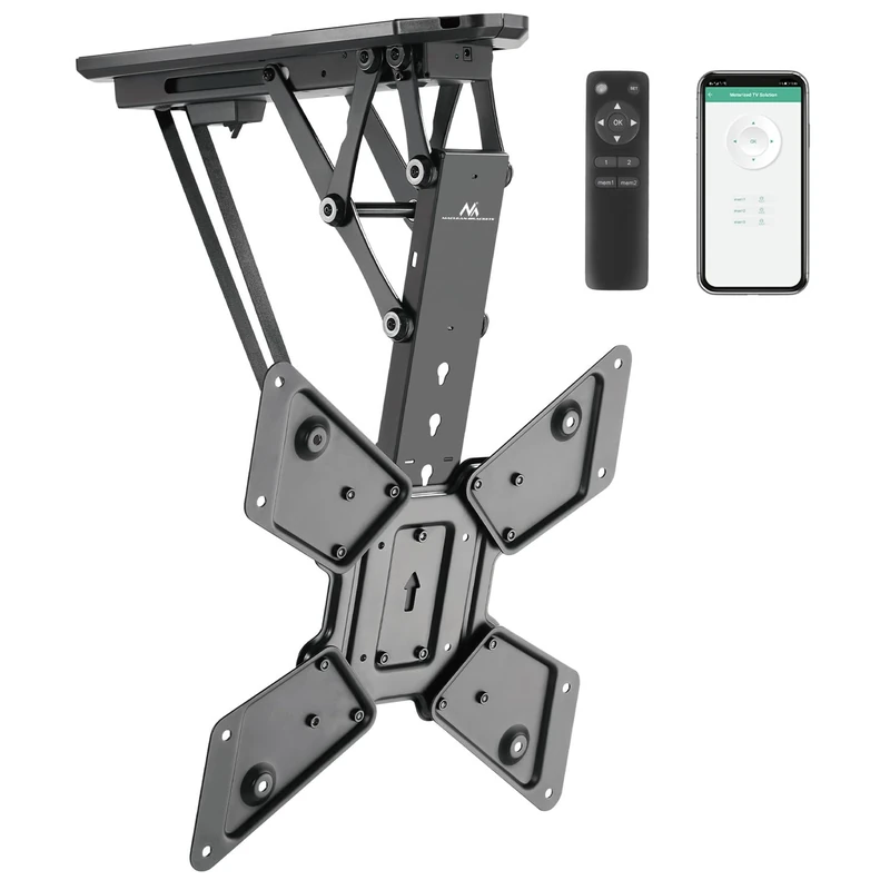 Maclean electric ceiling TV mount, TUYA support, max VESA 600x400, remote control, 23"-55", 30kg, MC-492