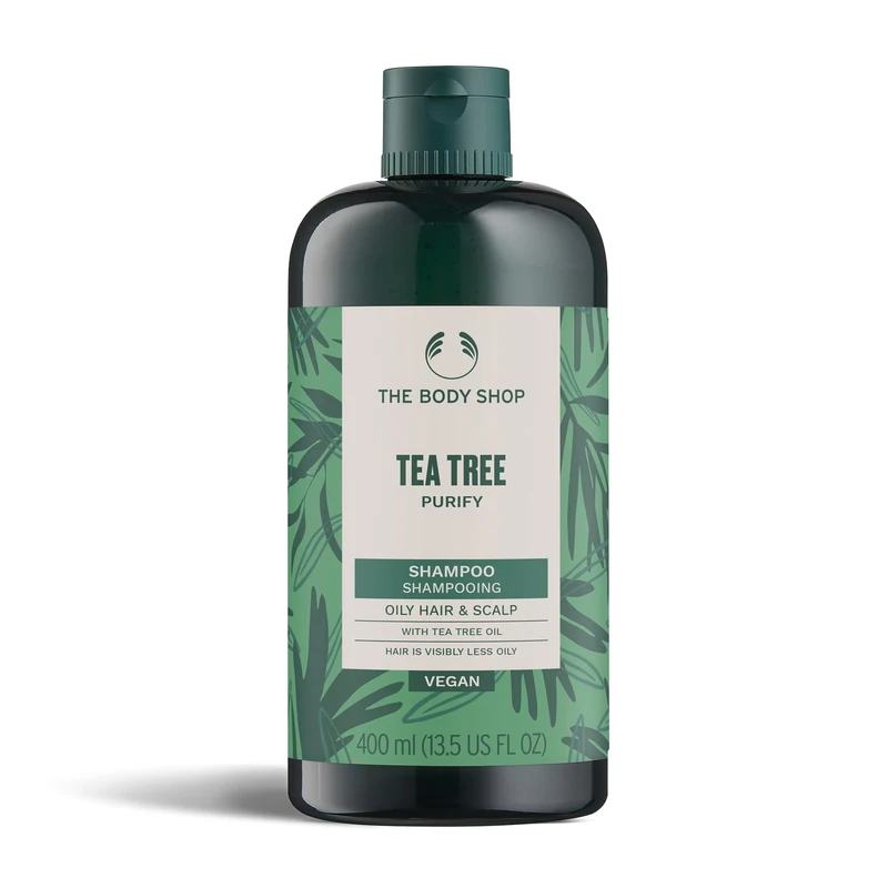 The Body Shop Tea Tree Shampoo, Purifying & Balancing (1x 400ml), Clarifying Shampoo for Oily Hair & Scalp, For a Refreshing & Purifying Cleansing, Vegan Haircare