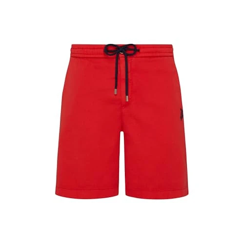 Vilebrequin, Cotton Stretch Bermuda Shorts Turtle, 34, Poppy Red