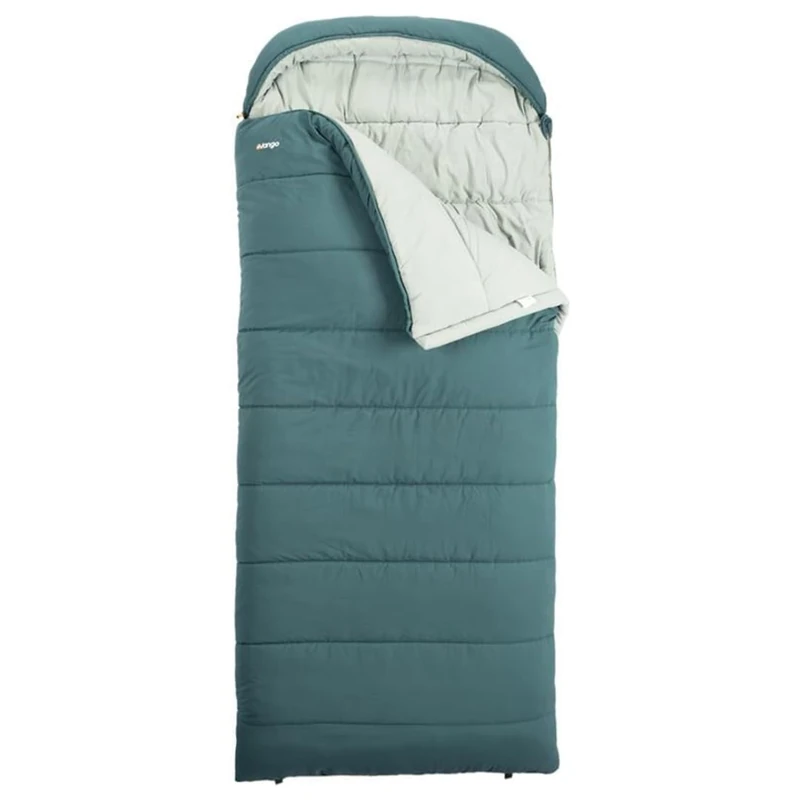 Vango Stellar Grande XL Square Sleeping Bag with Shaped Hood, Insulated, Soft Smooth Polair Lining and Shell, Zip Guard, Double Layer Construction for Extra Warmth 3 Season