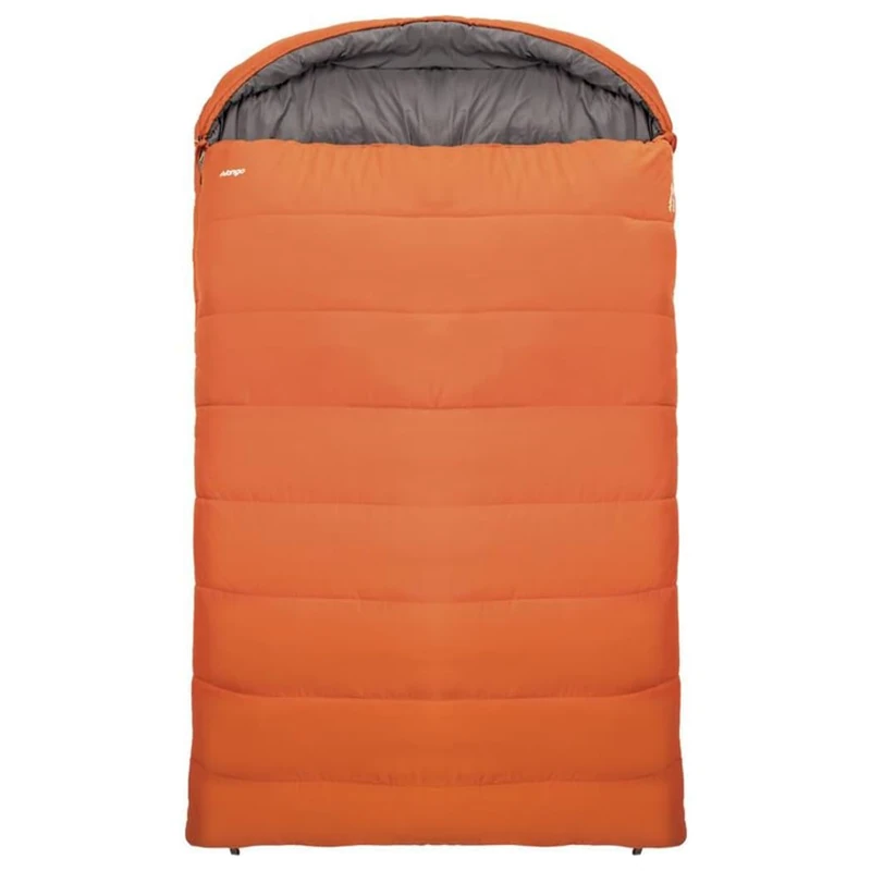 Vango Stellar Grande Double Square Sleeping Bag with Shaped Hood, Insulated, Soft Smooth Polair Lining and Shell, Zip Guard, Double Layer Construction for Extra Warmth 3 Season