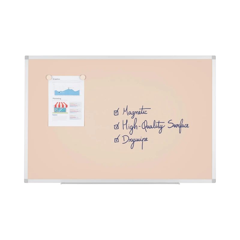 Bi-Office Ayda Magnetic Desert Board, 90 x 60cm, Lacquered Steel Surface, Aluminium Frame