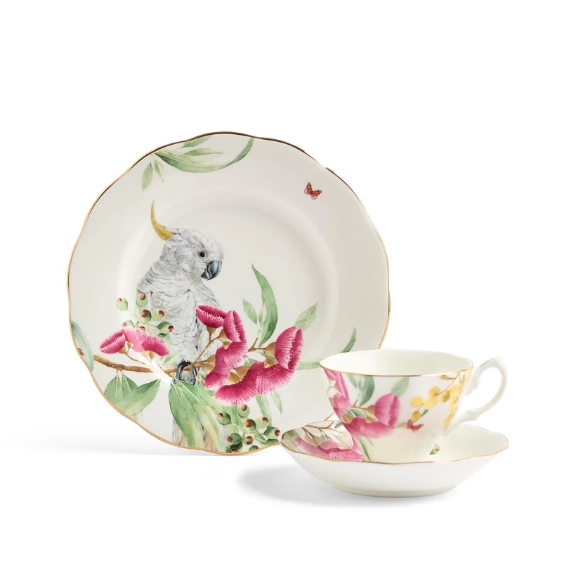 Royal Albert Miranda Kerr Australiana Teacup Saucer Plate WHT 3PCS