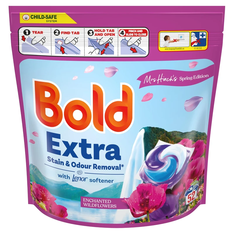 Bold EXTRA PODS Washing Liquid Capsules, Enchanted Wildflowers, Part Of Mrs Hinch's Spring Edition, 52 Washes