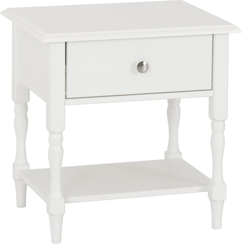 Seconique Stratford 1 Drawer Side Table in White