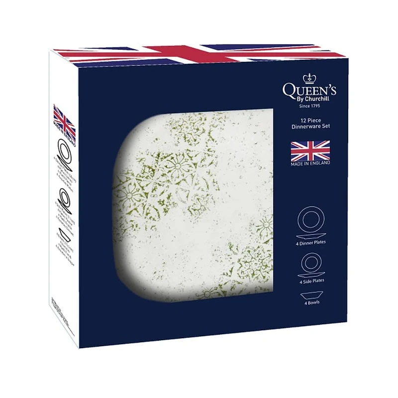 Queens By Churchill Algarve Grey 12 Piece Dinner Set