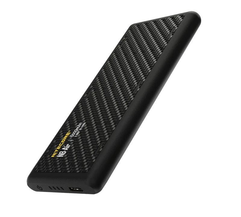 Nitecore Powerbank NB Air - 5000mAh USB-C External Battery, IPX7 Waterproof, 89g Lightweight, Fast Charging, Portable, Black - Image 1