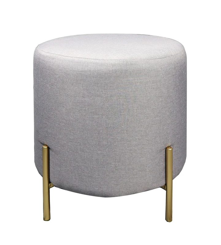 ASPECT Valentine Ottoman,Footstool, Light Grey Linen