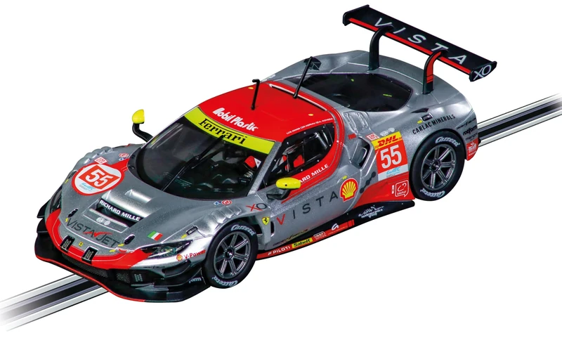 Carrera Evolution 20027812 Ferrari 296 GT3 Vista AF Corse, No.55 FIA WEC 2024 I 1:32 Scale Slot Car I With Working Front & Rear Lights I Suitable For Ages 8 Years+