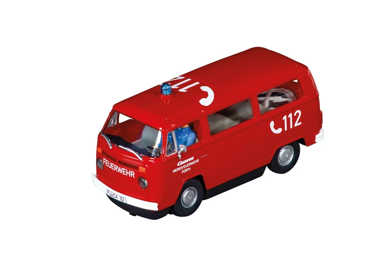Carrera Evolution 20027837 VW Bus T2b Fire Brigade I 1:32 Scale Slot Car I With Working Front & Rear Lights I Suitable For Ages 8 Years+