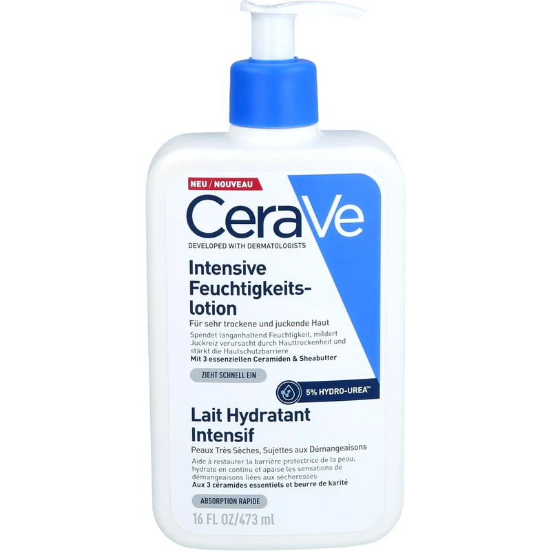 CeraVe Intensive Moisturising Lotion for Very Dry and Irritated Skin, Restores the Protective Barrier, Enriched with Essential Ceramides and Shea Butter, 473 ml