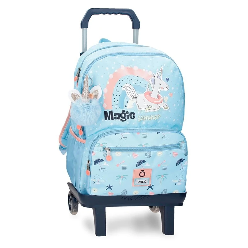 Enso Magic Summer School Backpack with Trolley Blue 32x44x17cm Polyester, blue, One Size, School Backpack with Trolley