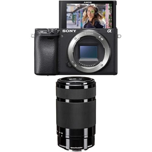 Sony α6400 E-mount compact mirrorless camera body (APS-C Sensor, fast Auto Focus, Real-time Eye AF and Real-time Tracking, 4K HDR movie-shooting) + Sony 55-210 mm F4.5-6.3 Telephoto Zoom Lens - Black