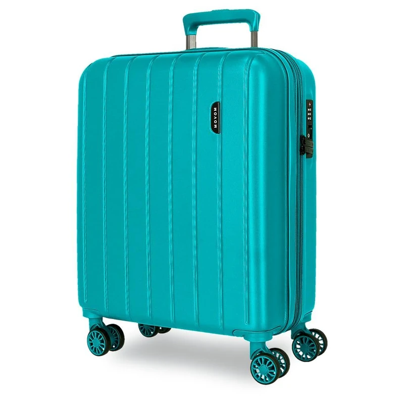 MOVOM Wood Cabin Suitcase Blue 40 x 55 x 20 cm Rigid 2.8 kg TSA Lock ABS 2.8 kg 37L Extendable Hand Luggage, Blue, One Size, Cabin Suitcase