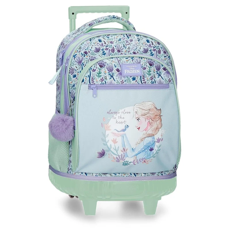 Disney Close to The Heart Frozen Backpack Compact 2-Wheels Multicolor 32x45x21cm Polyester by Joumma Bags, Multicoloured, One Size, Compact Backpack 2 Wheels