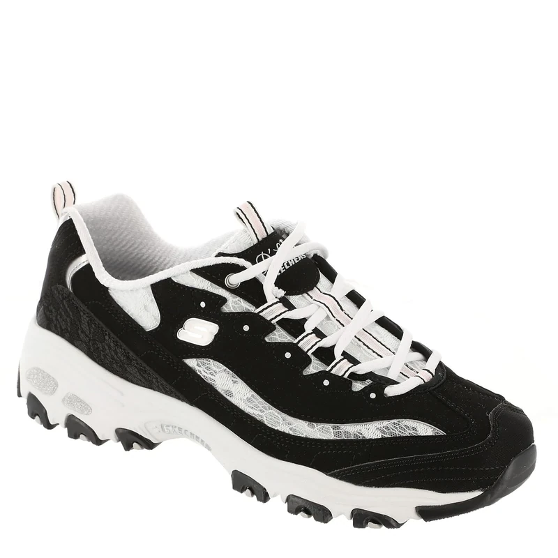 Skechers Women's D'Lites Sunlit Garden Sneaker, Black-snake, 4 UK - Image 1