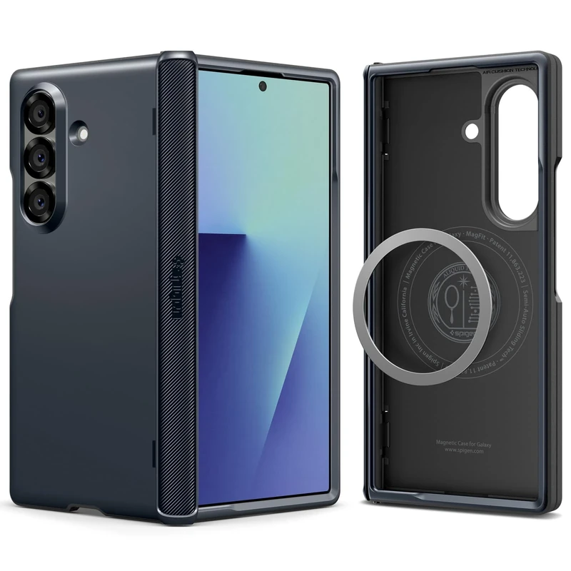 Spigen Slim Armor Pro MagFit Case for Samsung Galaxy Z Fold 7, Compatible with MagSafe Accessories - Metal Slate