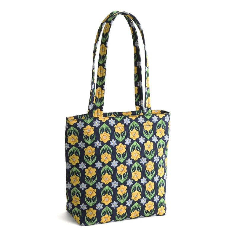 Vera Bradley Premium Cotton Small Original Zip Tote Bag, Daffodils, One Size