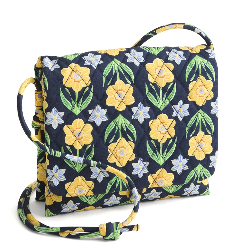 Vera Bradley Women's Premium Cotton Baird Hipster Crossbody Bag, Daffodils - Image 1