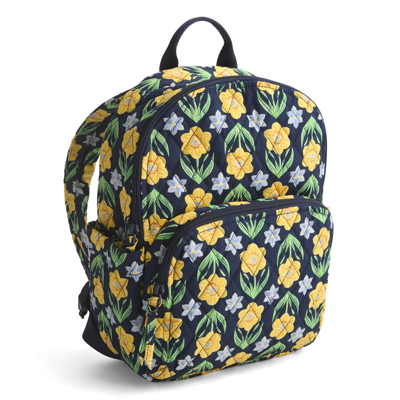 Vera Bradley Women's Premium Cotton Small Banbury Backpack, Daffodils, One Size