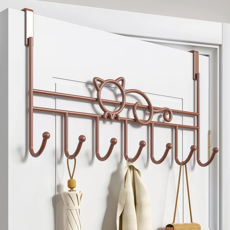 WBDXWB Over The Door Hook, Over Door Hanger for Coat, Towel, Bag, Robe (1 Pack, Bronze)