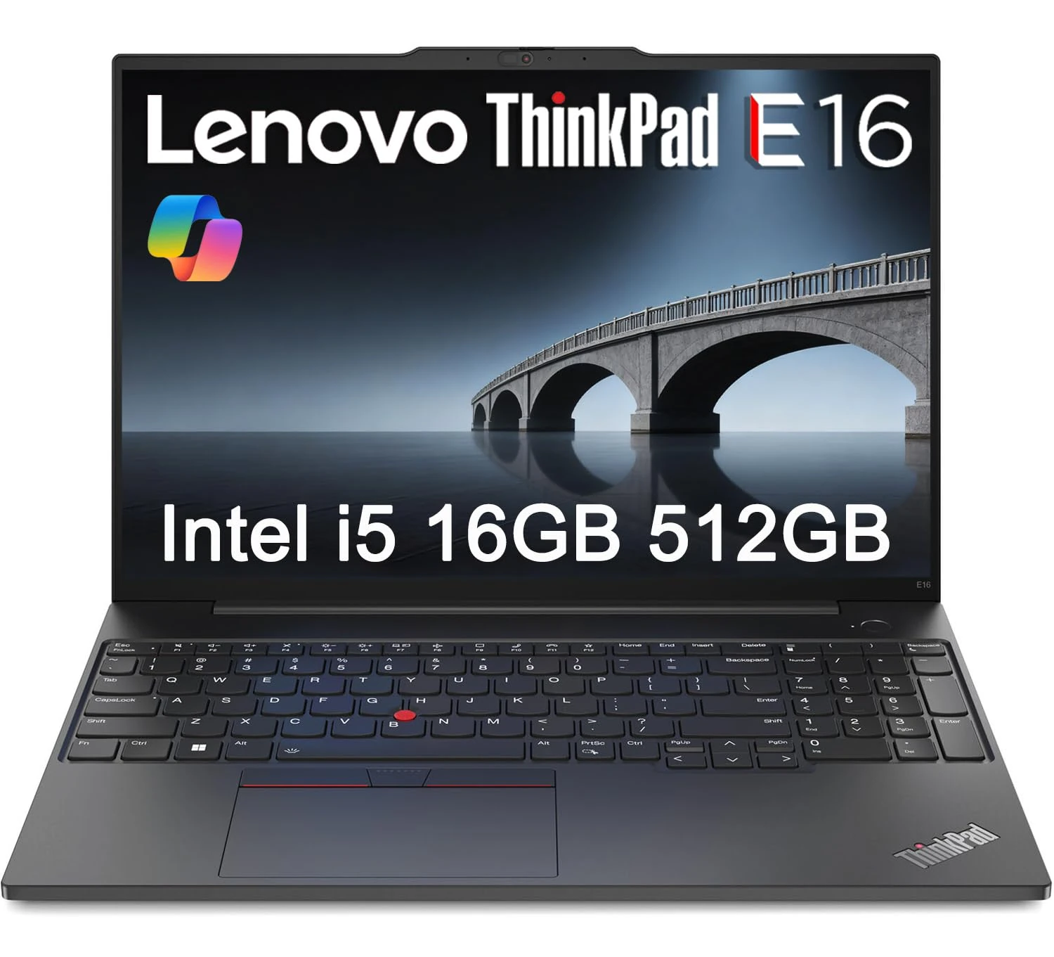 Lenovo ThinkPad E16 Business Laptop (16" FHD+ Anti-Glare, Intel Core i5-1335U (> i7-1255U), 16GB RAM, 512GB SSD), Backlit, Fingerprint, 1080p Webcam, Thunderbolt 4, Ethernet, Win 11 Pro w/ AI Copilot