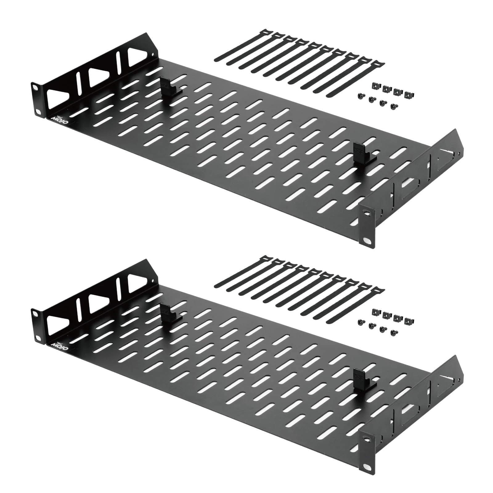 Tecmojo 1U Rack Shelf,19 inch Rack Shelf 8 inch Depth,Rack Mount Shelf with Anti-Slip Stops,Server Rack Shelf and Network Shelf for 19 in Equipments, 55lbs Capacity of Vented 1U Shelf,No Lip(2 Pack)