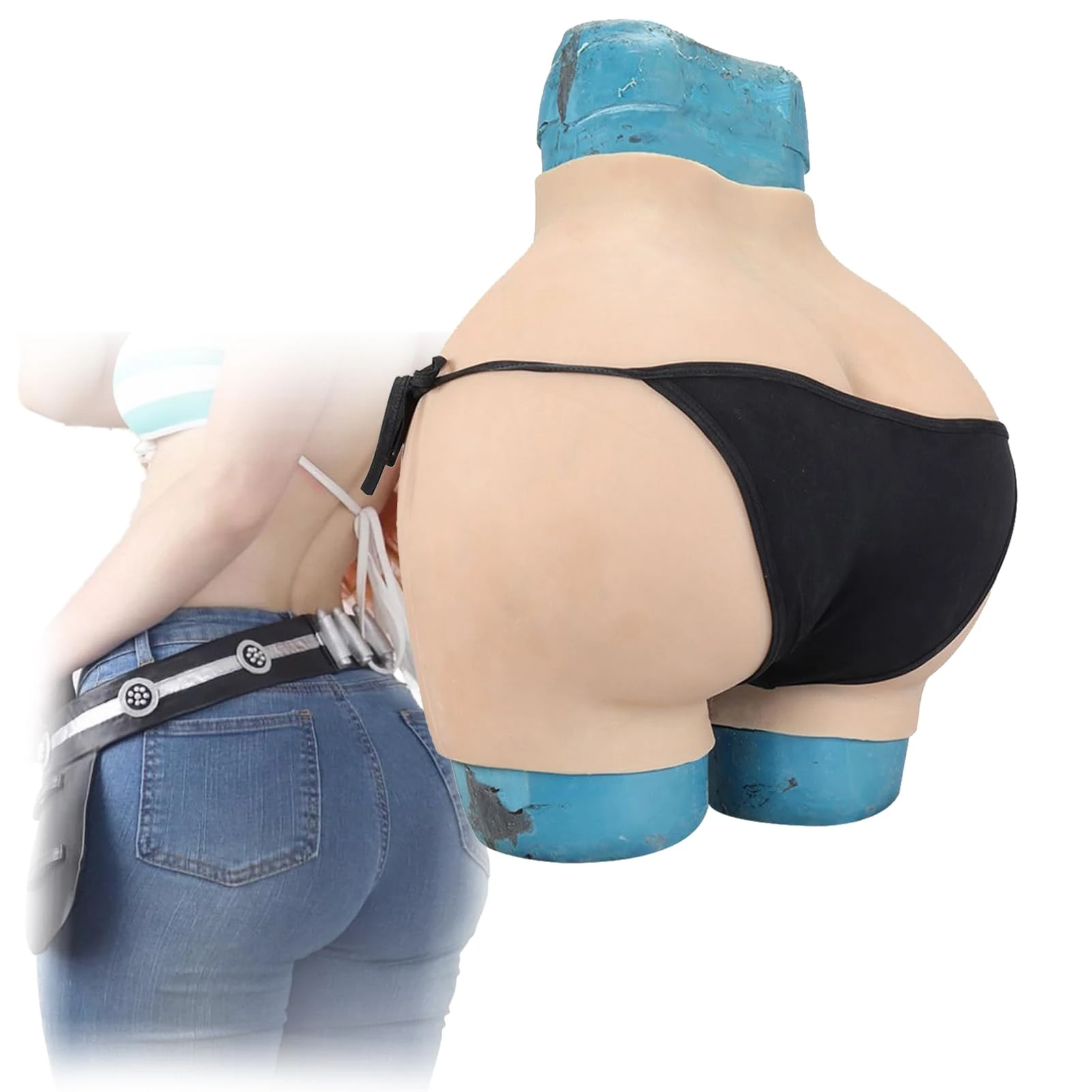 Realistic Silicone Butt Lift Underwear Crossdresser Fake Hip Enhancer Panties Huge Ass Push Up Panty for Cosplay Women,Color 1,Basic