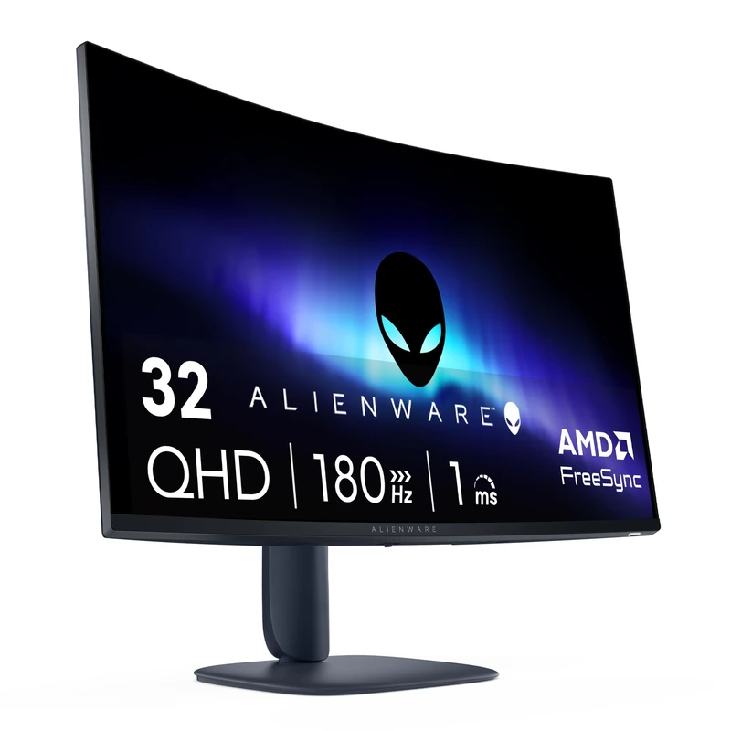 Alienware 32 Gaming Monitor - AW3225DM, QHD (2560x1440), 1500R Curved, 180Hz, VA, 1ms, AMD FreeSync, VESA AdaptiveSync, 95% DCI-P3, HDR400, DisplayPort, 2 HDMI, 3 USB, 3 Year Warranty