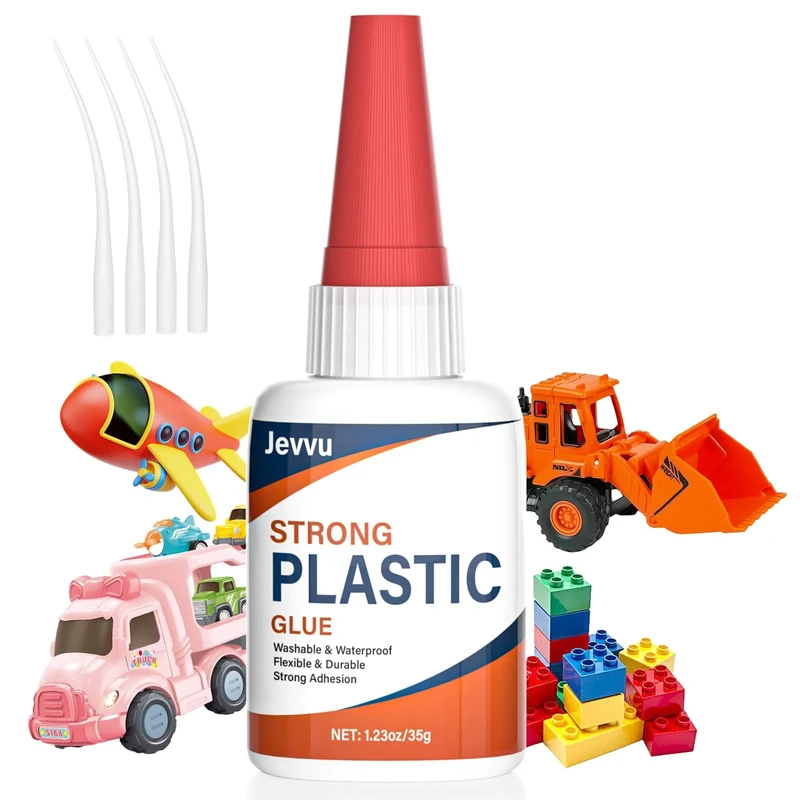 Jevvu Plastic Glue - Quick Dry Waterproof Adhesive for Legos - 35g