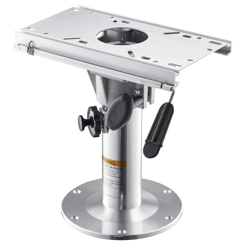 VEVOR Boat Seat Pedestal, Adjustable Height from 13.39 to 19.2 Inches, Aluminum Alloy Boat Chair Base with Slide, 5-inch Sliding Travel, Locking Design, Ideal for Fishing and Boating Enthusiasts