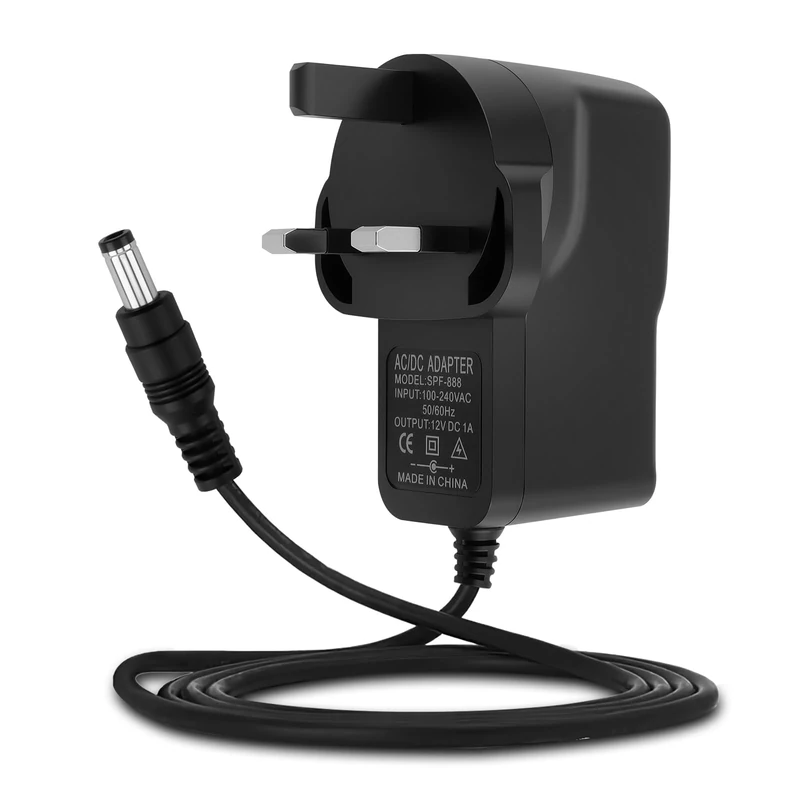 12V 1A Power Supply Adapter, AC 100-240V 50/60Hz to DC 12V 1Amp Switching Adaptor for LED Strip Light CCTV Router, Universal 12Volts External Power Adapter Barrel Jack 5.5mm x 2.1mm (1A 12W)