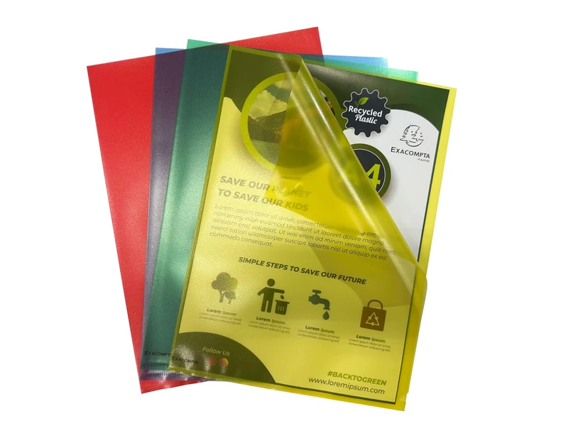 Exacompta - Ref 58340E - Box of 250 A4 Forever Corner Pockets - Made of Recycled Grained Polypropylene - Thickness 12/100th - Dimensions: 22 x 31 cm - Assorted Colours