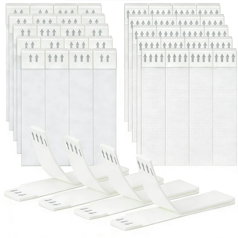 24-Pairs(48 Strips) Adhesive Picture Hanging Strips, Large 92x19mm Picture Canvas Hanger No Nails, Damage Free Double Side Hook Loop Mounting Tapes for Photo Frame Hanging, Mirrors and Decorations