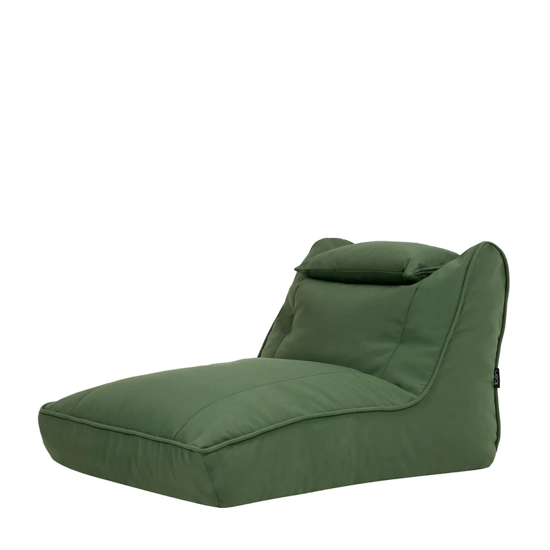 icon Nova Lounge Bean Bag Chair, Khaki Green, Indoor Outdoor Beanbag, Large Adult Bean Bag with Filling Included, Floor Chair, Garden, Patio