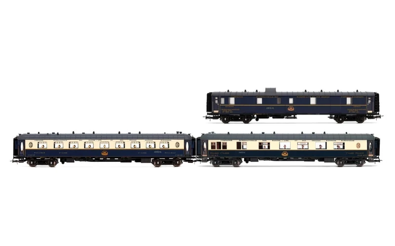 Hornby HJ4199 Jouef CIWL, 3-unit pack Etoile du Nord, set 2/2 (DD3, VPC Côte d´Azur + VP Étoile du Nord), ep. II Passenger Coaches, Black/Blue