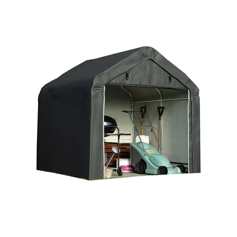 Garden Gear Heavy Duty Portable Shed/Garage for Storage, Galvanised Steel Frame, Extra Strong Waterproof Weatherproof Triple Layer Woven Polyethylene Cover with Apex Roof (3x5 Foot)