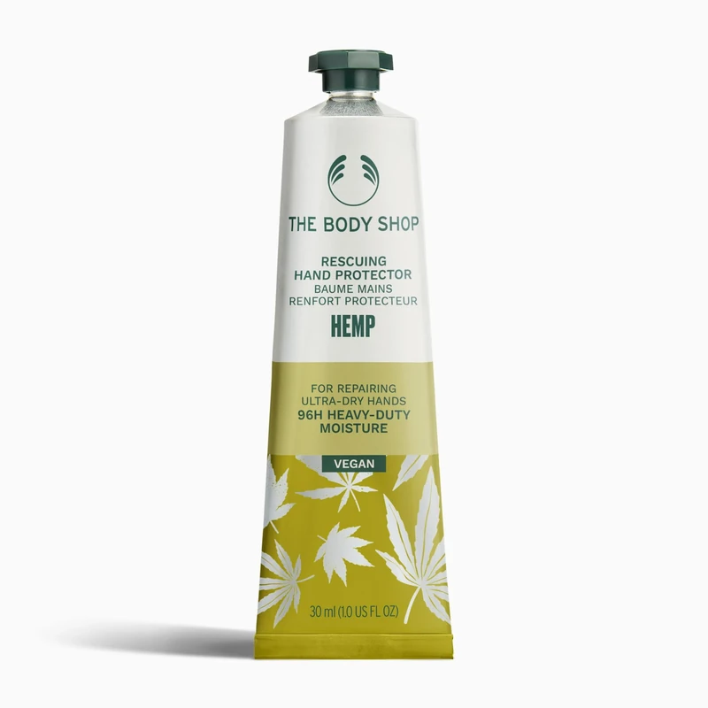 The Body Shop Hemp Hand Protector (1x 30ml), Intensive Hand Cream for Very Dry Hands, 96hr Heavy-Duty Moisture, Non-Greasy Vegan Hand Moisturiser with Hemp Seed Oil