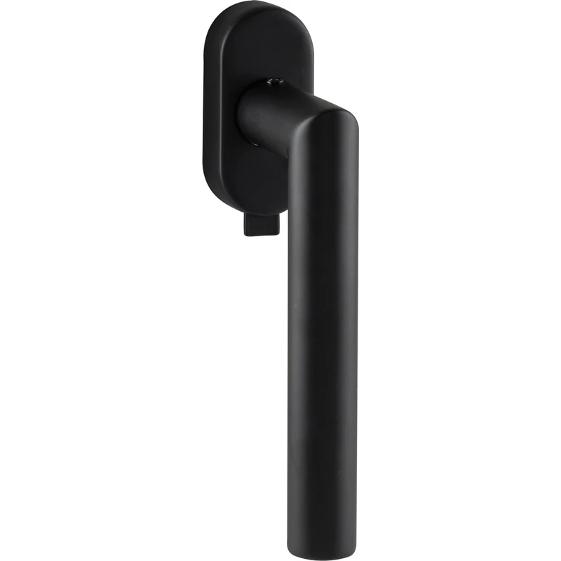 MARCHESI Window Handle with Locking Mitre Handle on Oval Rosette, Stainless Steel, Matte Black