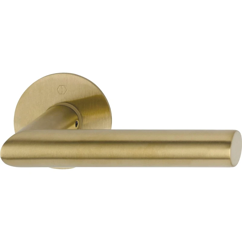 HOPPE Amsterdam Door Handle Set 2X Door Handles + 2X Flat Rosette Round Matte Stainless Steel